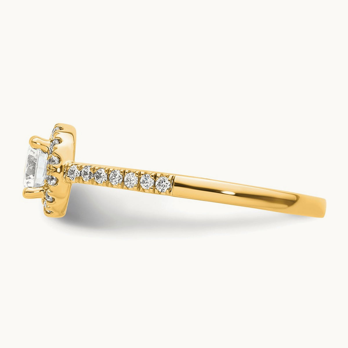 Round Semi-Mount Halo Engagement Ring, 0.15-0.50 ct tw — 2/7 ct, 14K Yellow Gold