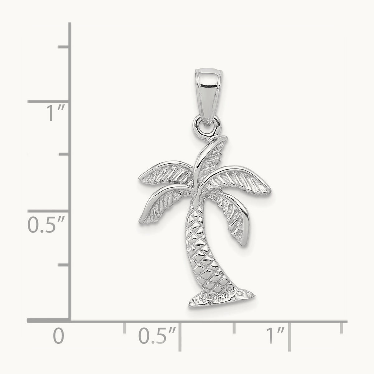 Palm Tree Pendant — 14K White Gold