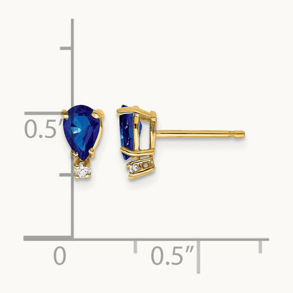 Sapphire Diamond Earrings, 14K