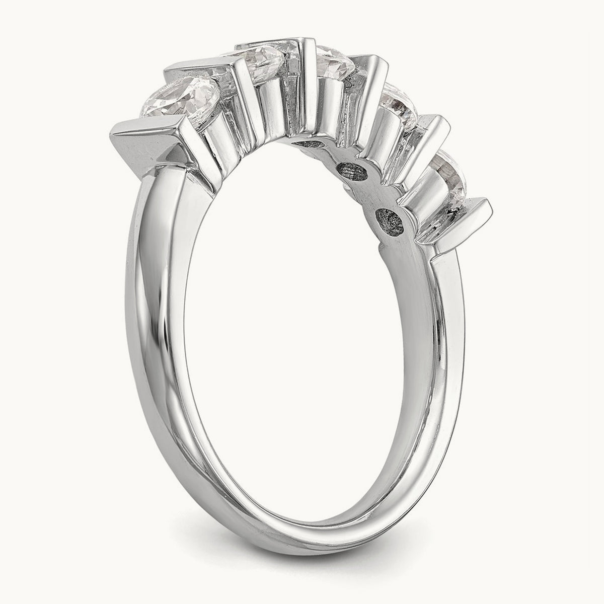 5-Stone Diamond Band, 14K White Gold