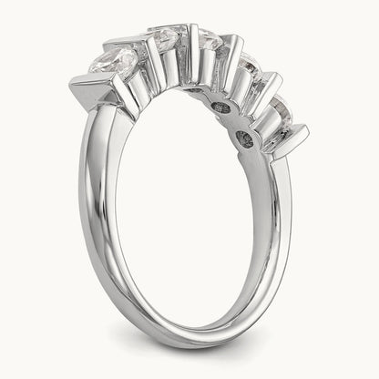 5-Stone Diamond Band, 14K White Gold