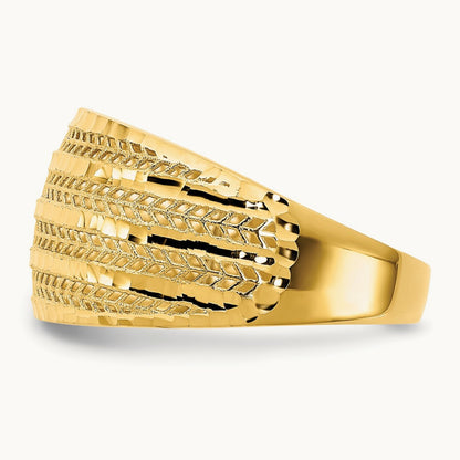 Polished Fancy Ring, 14K