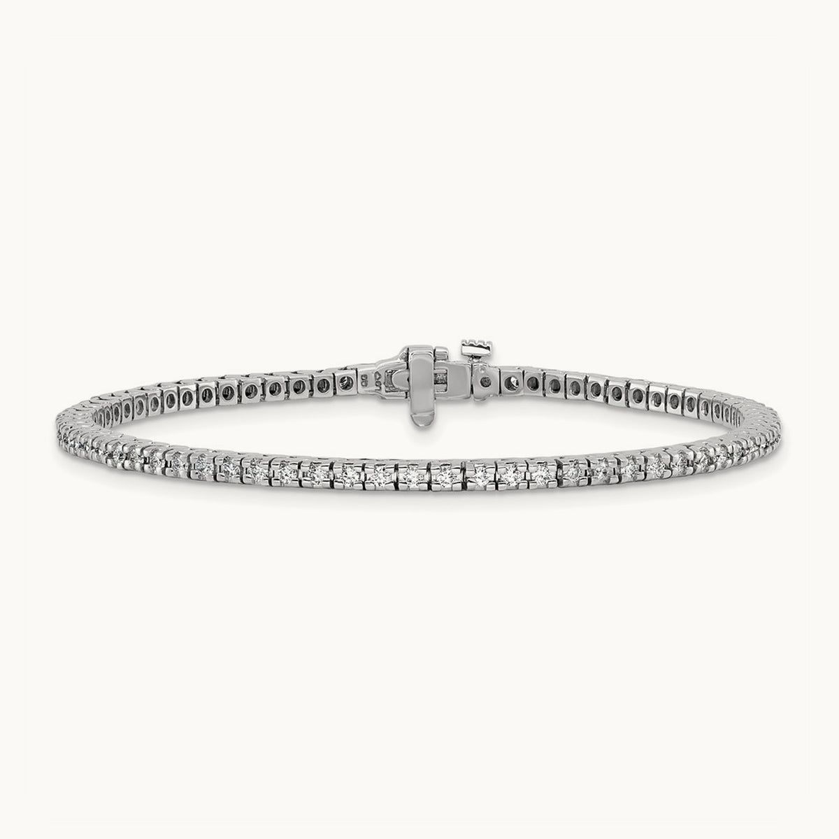 AA Diamond Tennis Bracelet — 14K White Gold, 1.258 ct