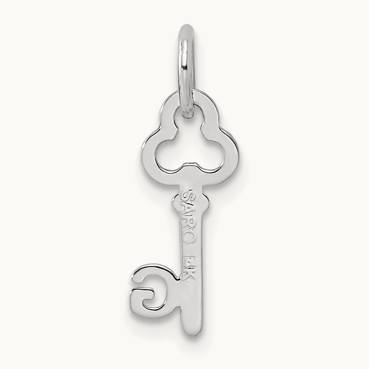 Key Initial Charm — 14K White Gold, G