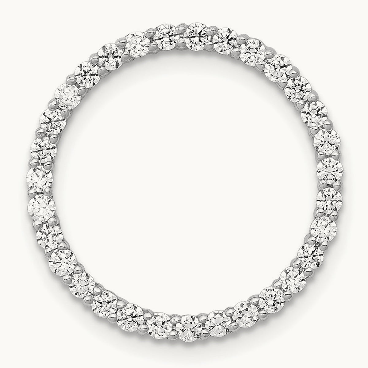 Diamond Circle Chain Slide — 14K White Gold, 17mm