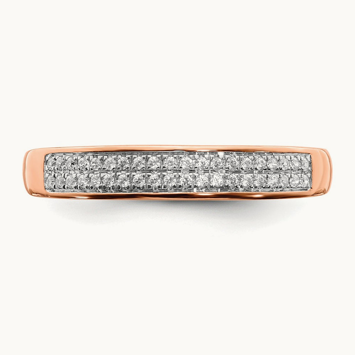 2-row Diamond Band, 14K