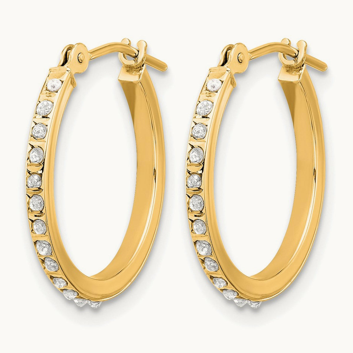 Diamond Fascination Diamond Dust/Accent Hoop Earrings, 14K