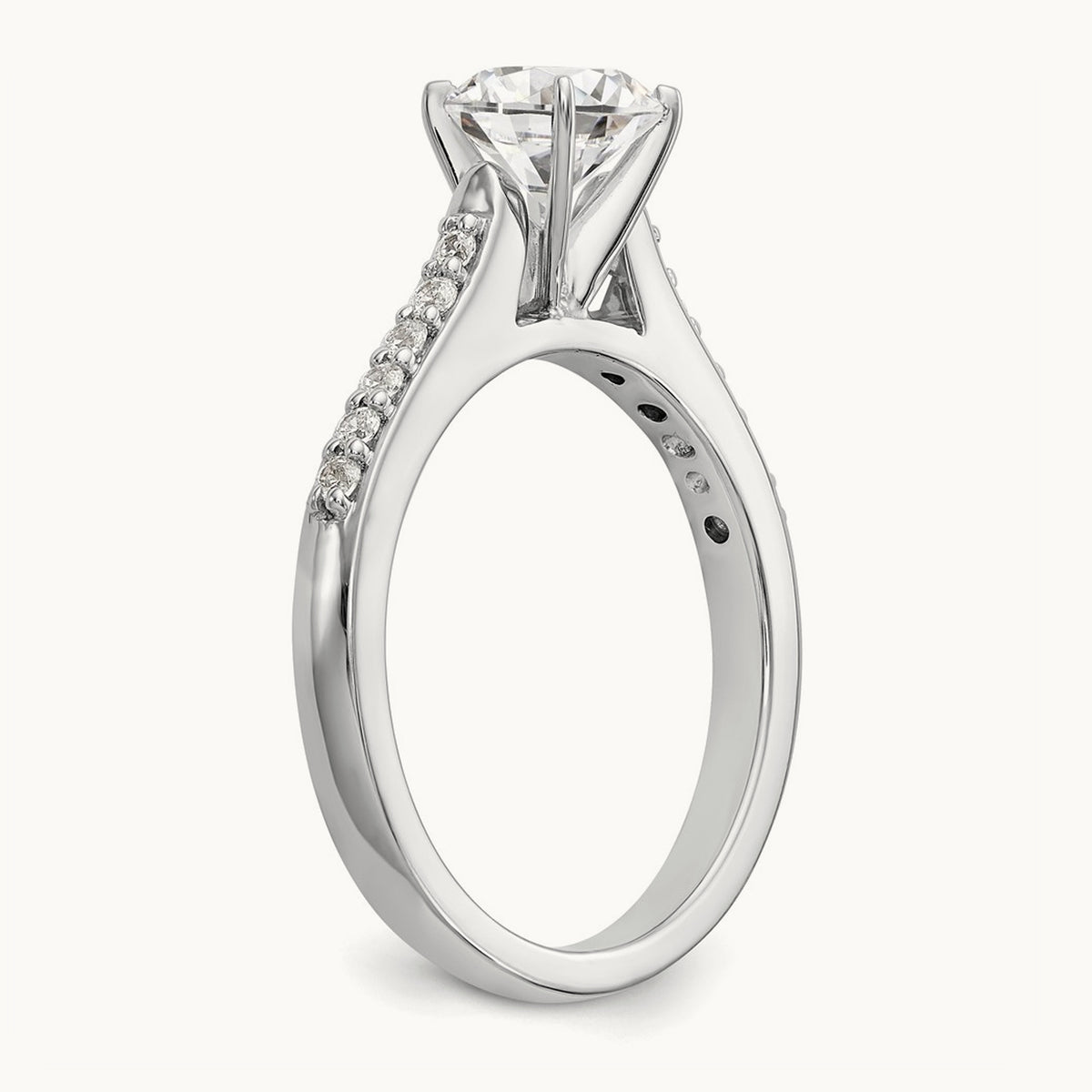 Semi-Mount Peg Engagement Ring, 0.15-0.25 ct tw Lab-Grown Diamond — 1/6 ct, Standard, 14K White Gold