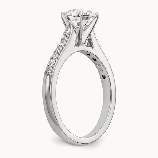 Semi-Mount Peg Engagement Ring, 0.15-0.25 ct tw Lab-Grown Diamond — 1/6 ct, Standard, 14K White Gold