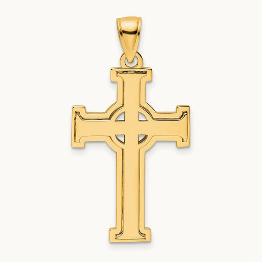 Polished Cross Pendant, 14K