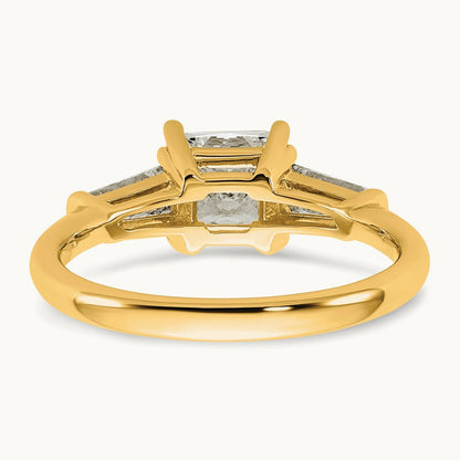 Princess & Baguette Engagement Ring, 1.50-3.75 ct tw Lab-Grown Diamond — 1 1/2 ct, 14K Yellow Gold