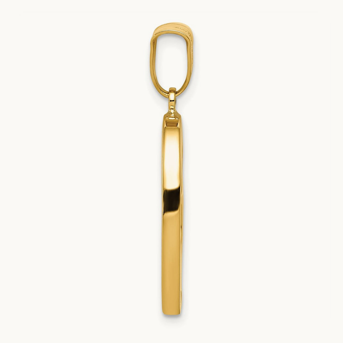 Polished Crooked Heart Pendant, 14K