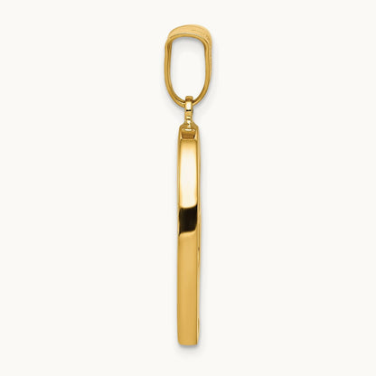 Polished Crooked Heart Pendant, 14K
