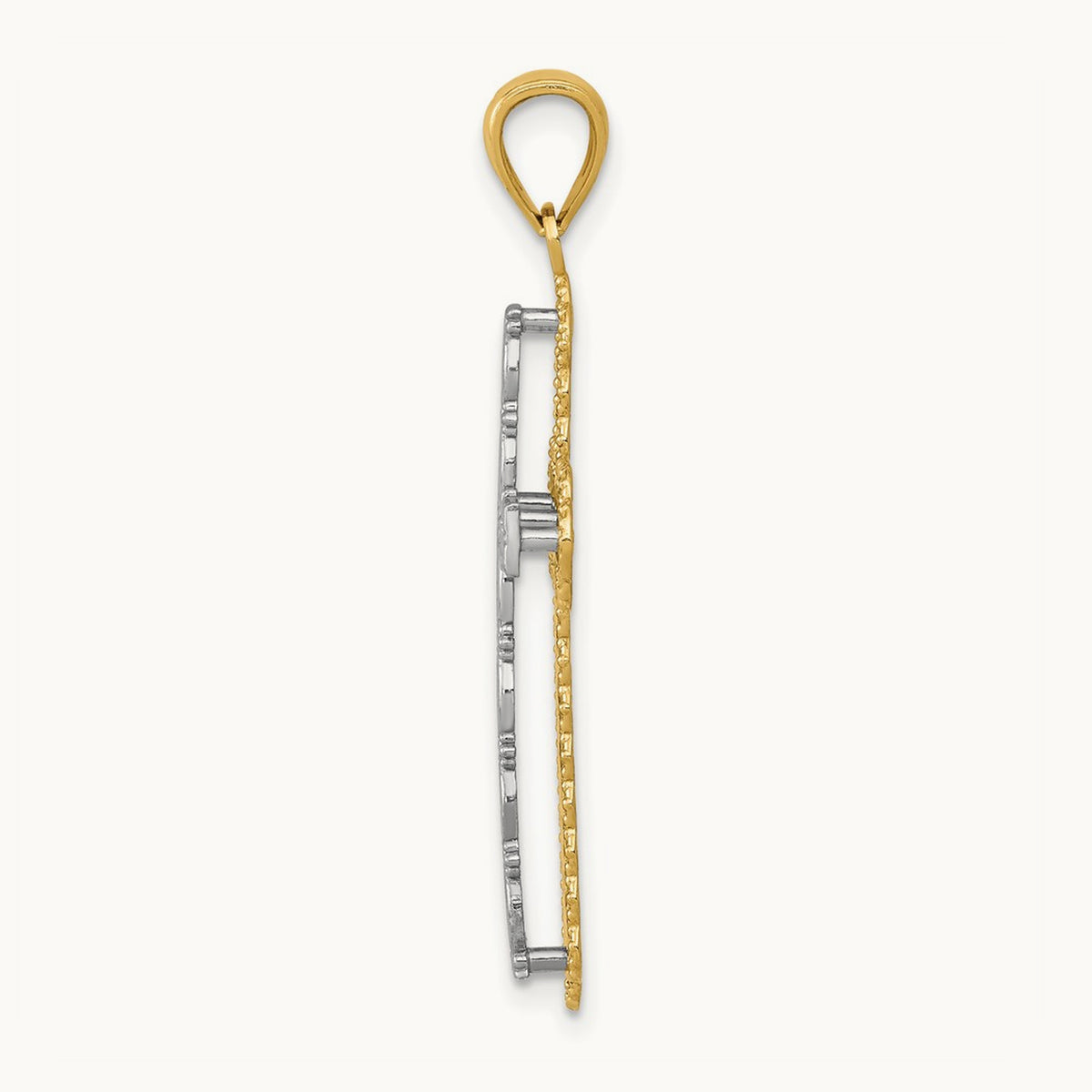 Polished 2 Level Cross Pendant — 34mm