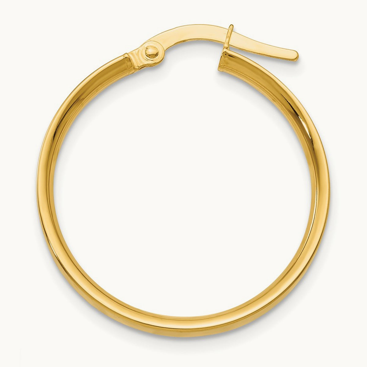 Single 14K Medium Hoop Earring, 3mm