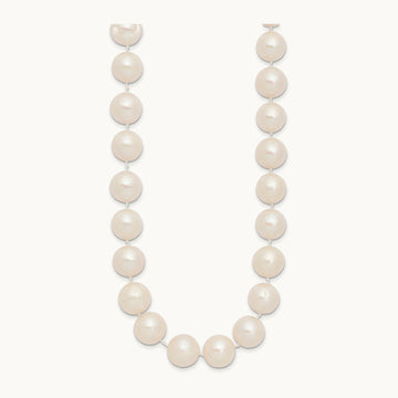 11- White Near Rnd Freshwater Cultured Pearl 18in Necklace, 12mm, 14K