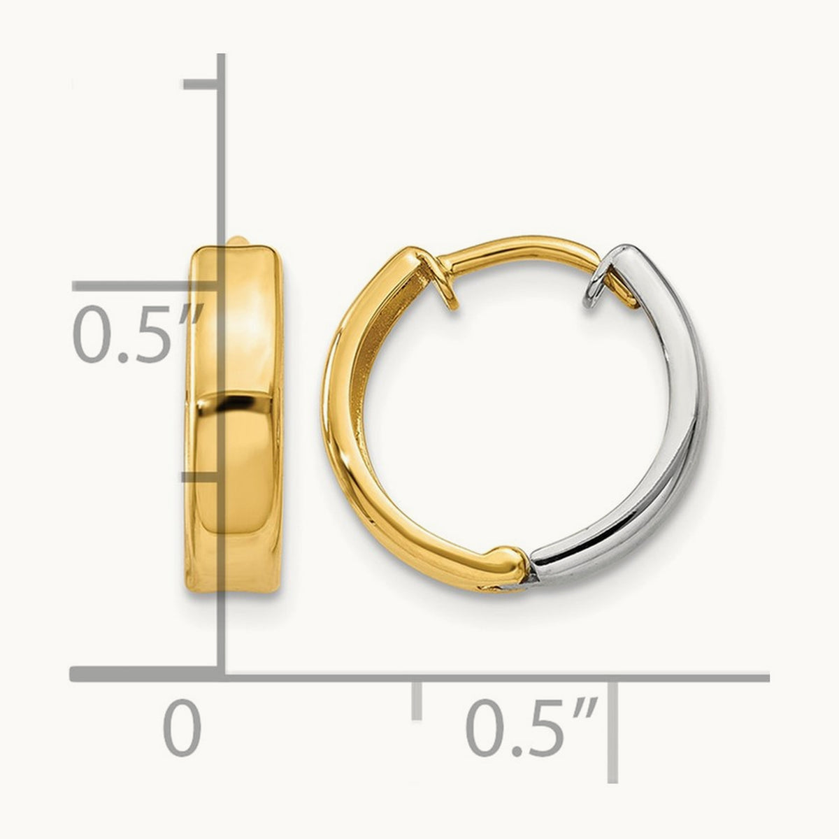 Hinged Hoop Earrings, 14K Two-tone