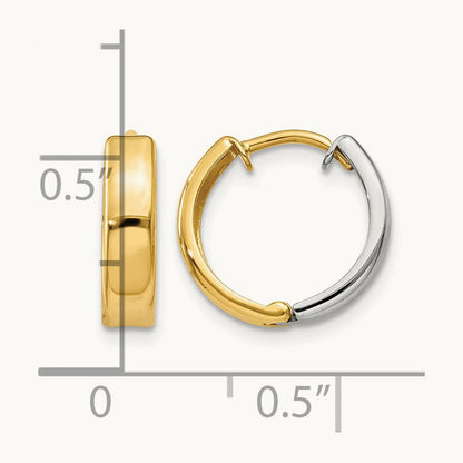 Hinged Hoop Earrings, 14K Two-tone
