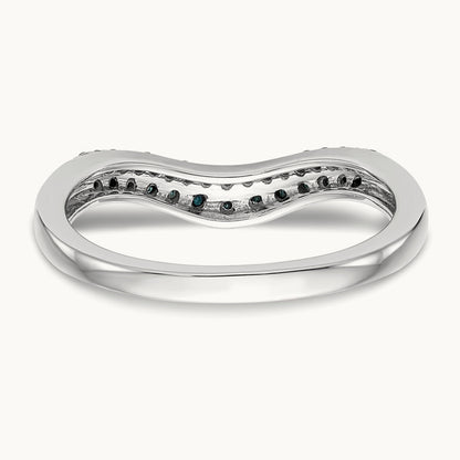 Blue and White Diamond Band, 14K White Gold