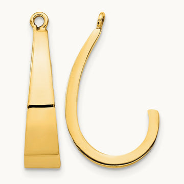 Polished J-Hoop Earring Jackets, 14K