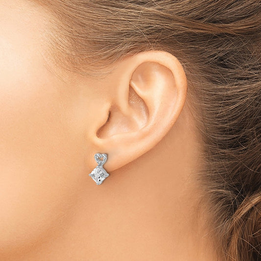 Topaz and Diamond Heart Earrings — photo set