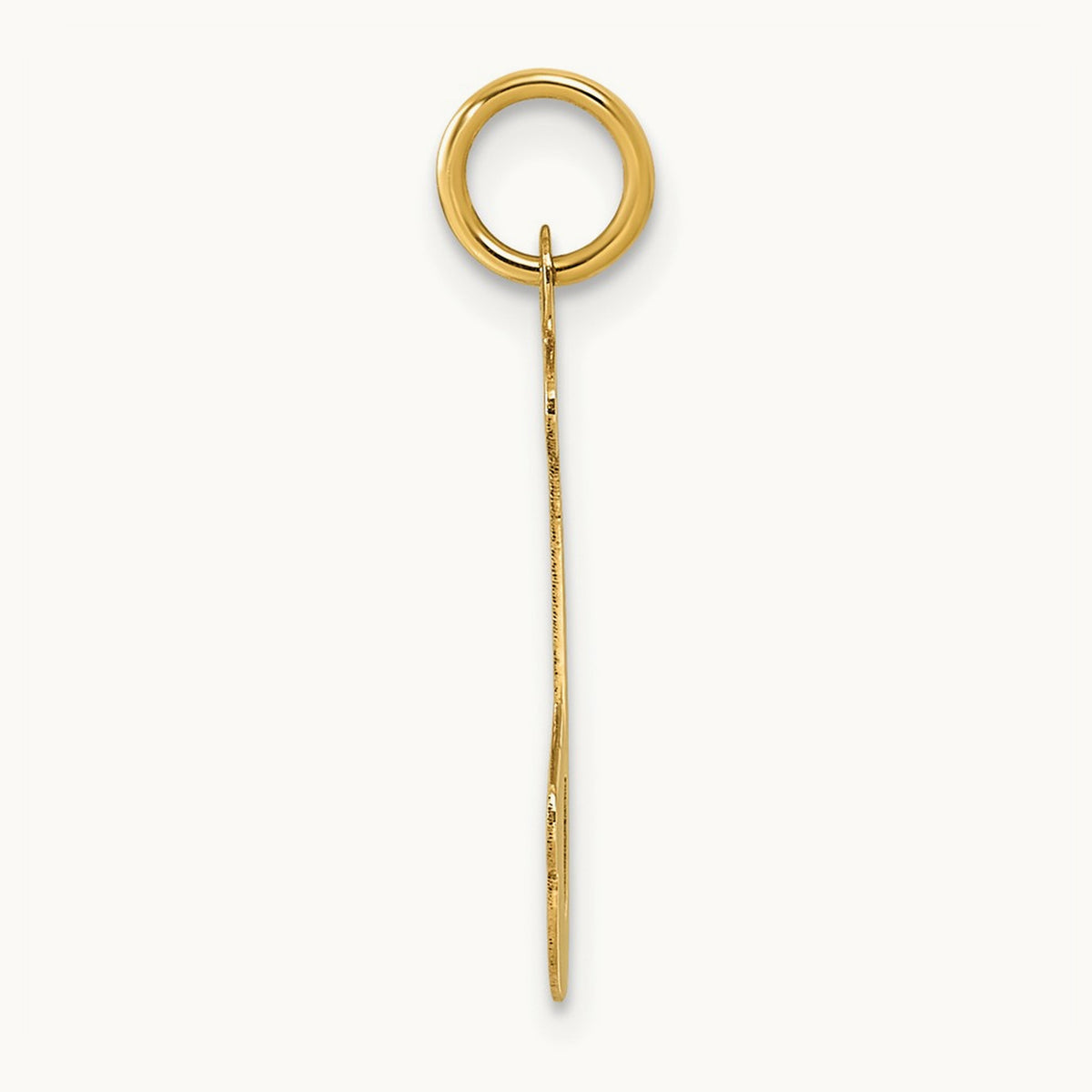 Large Script Initial Charm — 14K Yellow Gold, J