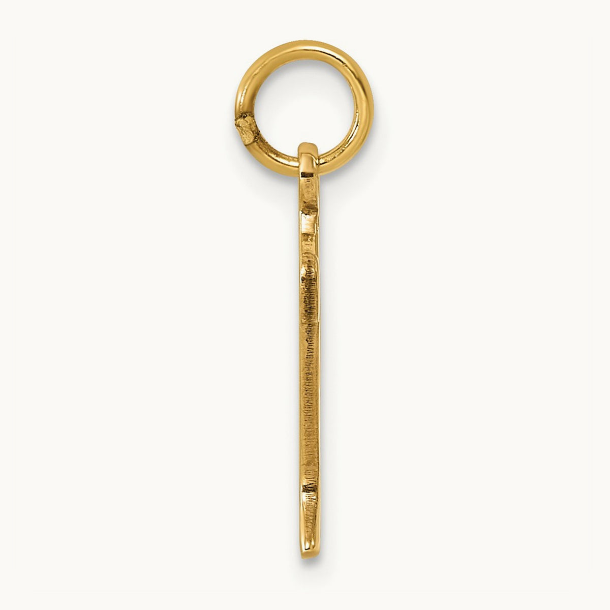 Diamond-cut Initial Charm — 14K Yellow Gold, V