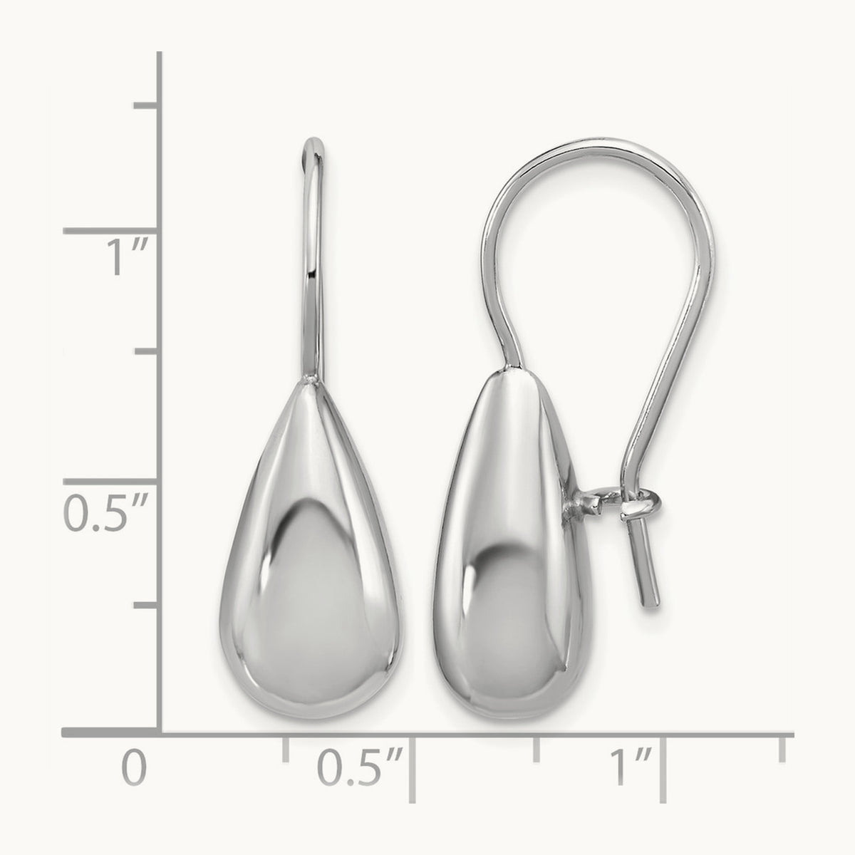 Leslie's' Sterling Silver RH-plated Polish Teardrop Dangle Earrings