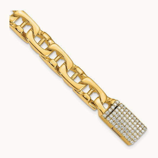 Hand-polished Fancy Link Diamond Clasp Bracelet — photo set