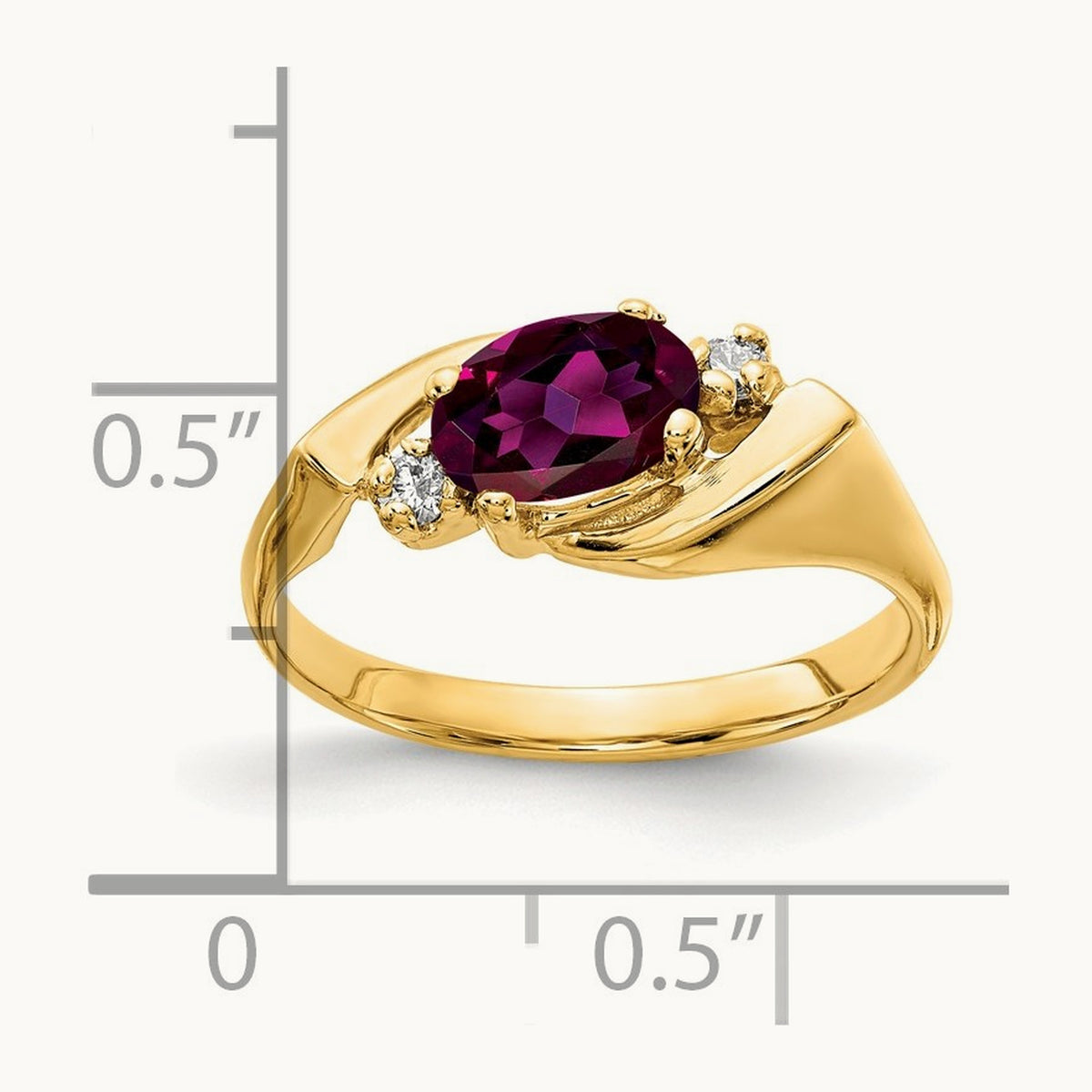 Oval Rhodolite Garnet AA Diamond ring — photo set