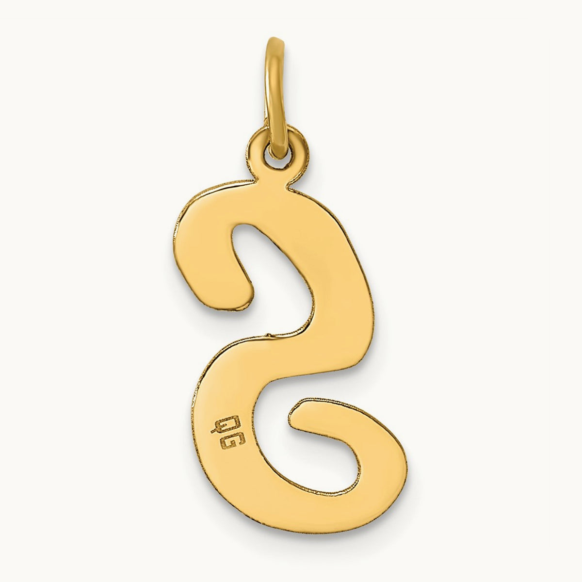 Large Script Initial Charm — 14K Yellow Gold, S