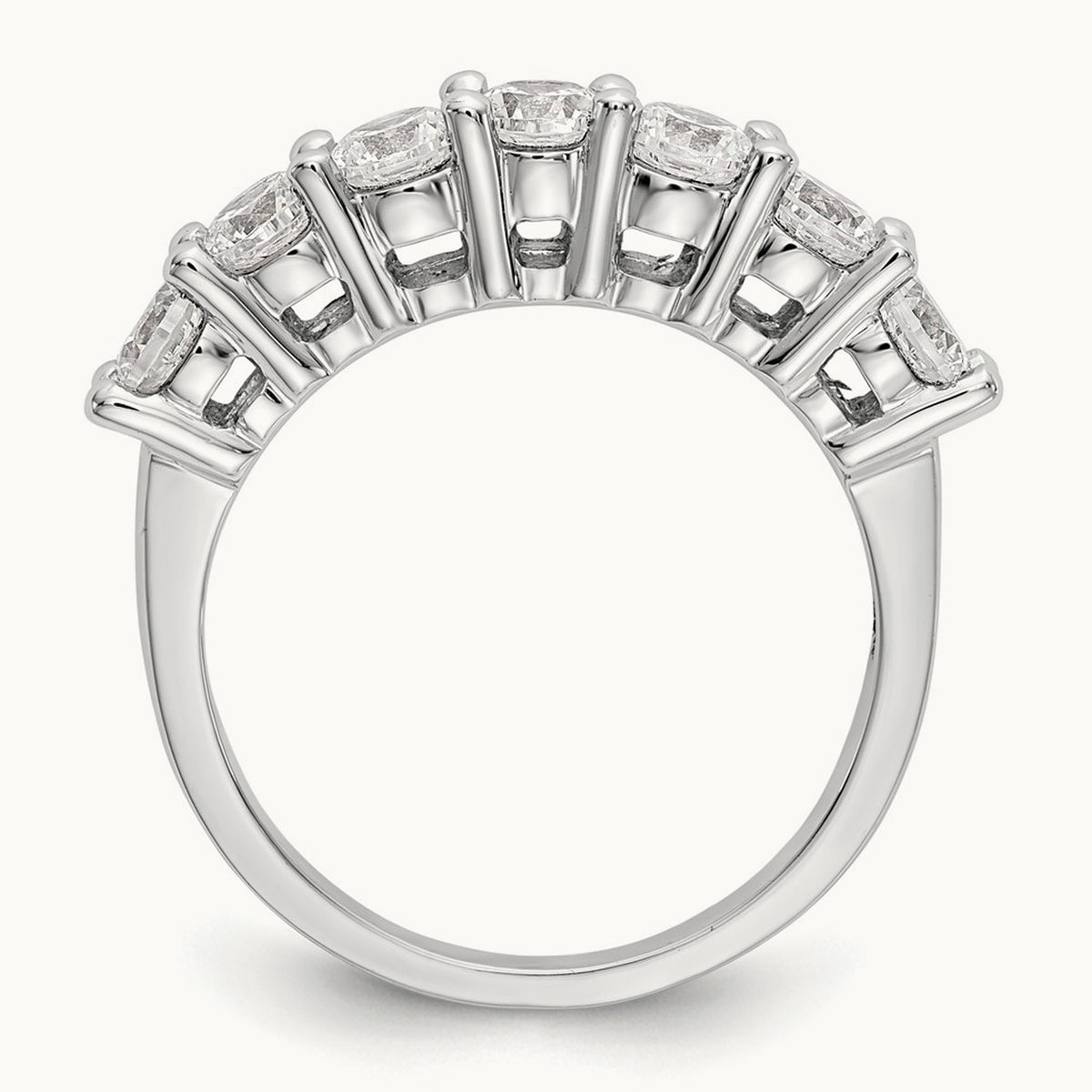 7-Stone Diamond Band, 14K White Gold