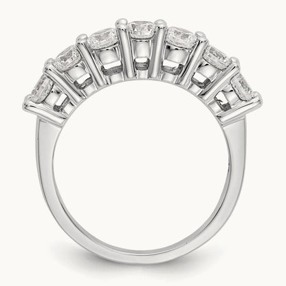 7-Stone Diamond Band, 14K White Gold