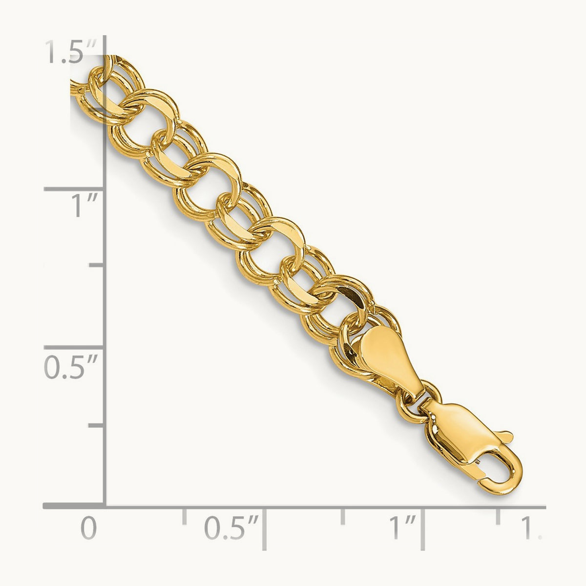 Double Link Charm Bracelet, 14K Yellow Gold
