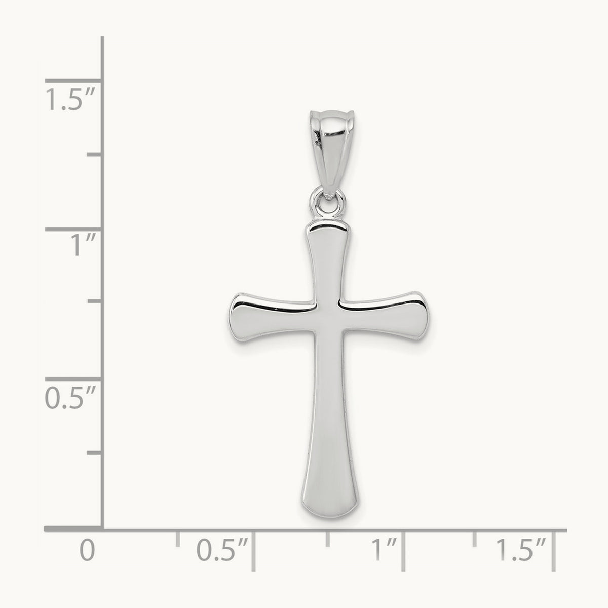 Hollow Cross Pendant, 14K White Gold