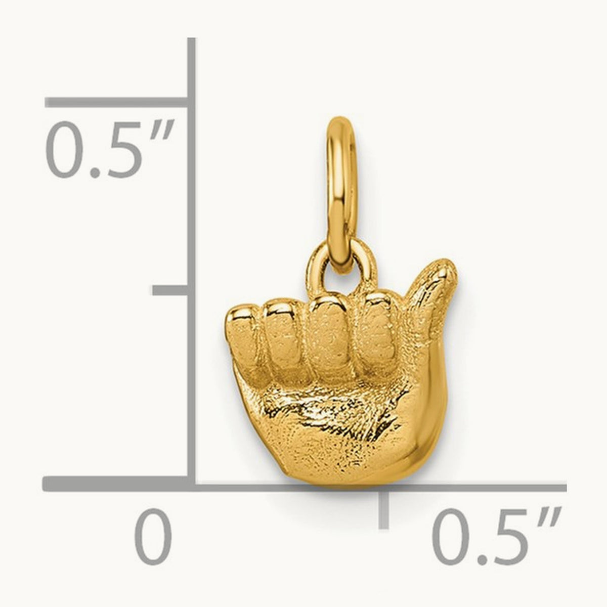 American Sign Language Alphabet Fingerspelling Sign A Pendant, 14K