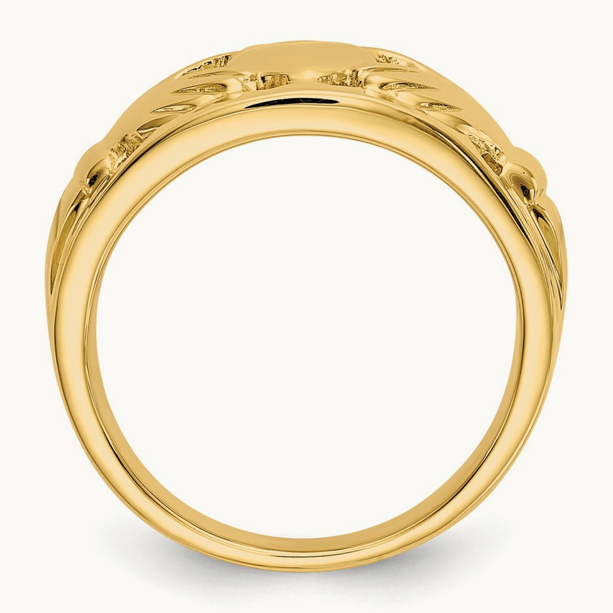 Polished Ladies Claddagh Ring, 14K