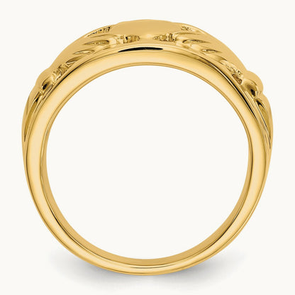 Polished Ladies Claddagh Ring, 14K