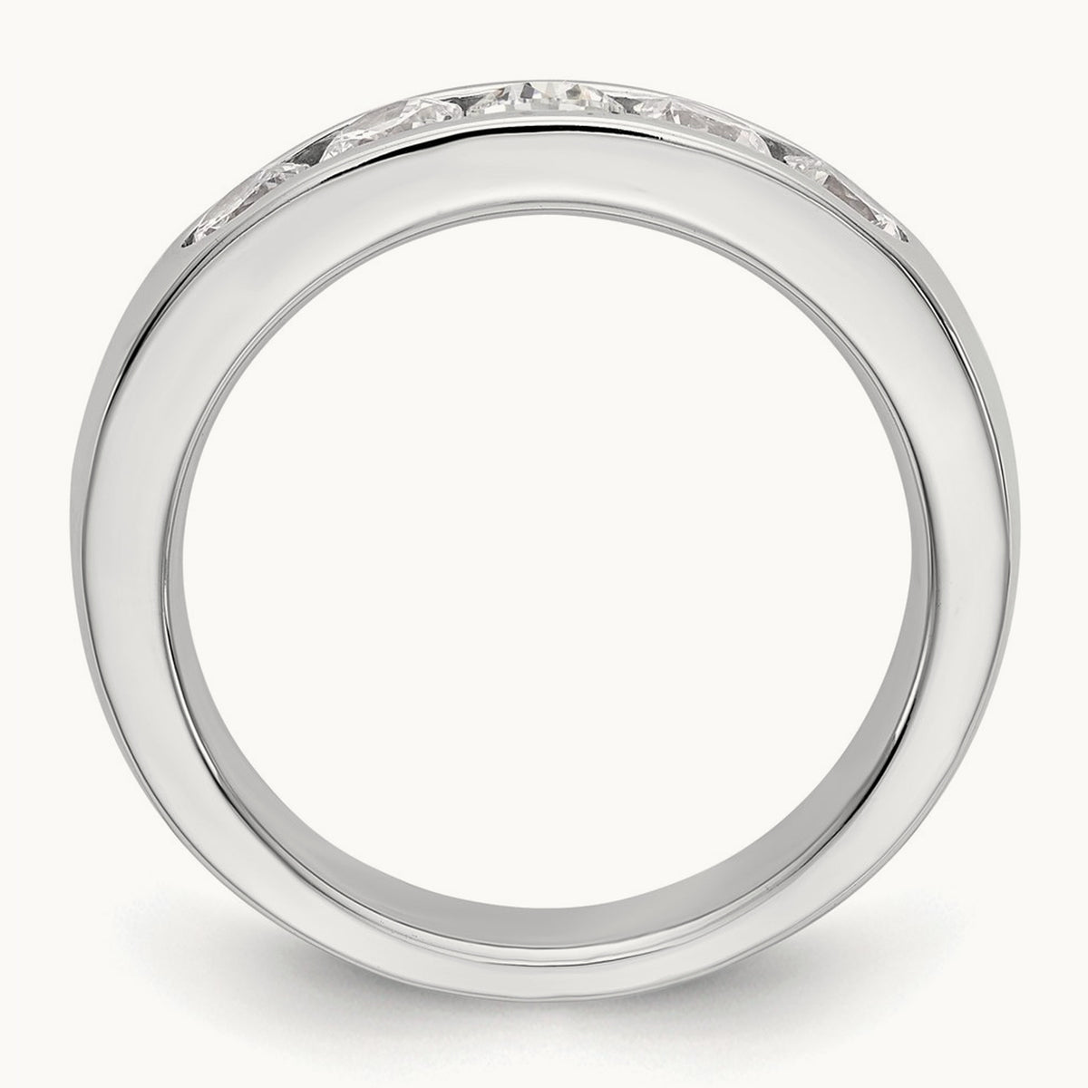 5-Stone Diamond Channel Band, 14K White Gold