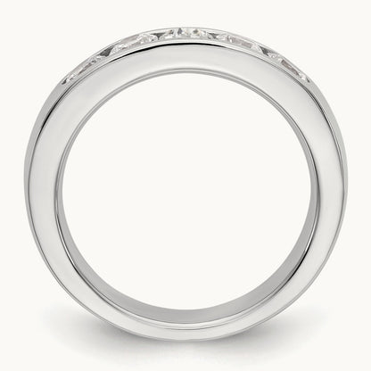 5-Stone Diamond Channel Band, 14K White Gold