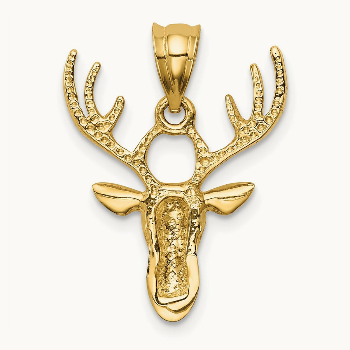 Polished Deer Head Pendant — 23mm