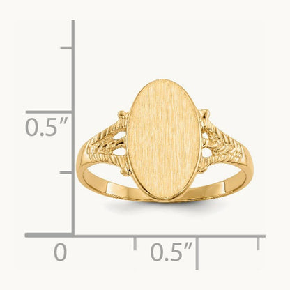 8.5x14. Closed Back Signet Ring, 0mm, 14K