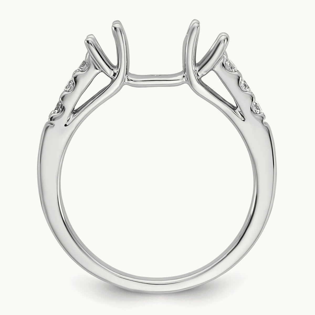 Semi-Mount Peg Set Engagement Ring, 0.50 ct tw Lab-Grown Diamond