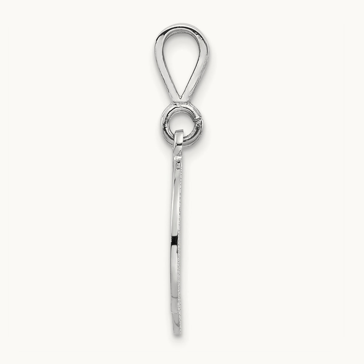 Solid Polished Script Filigree Initial Pendant — D