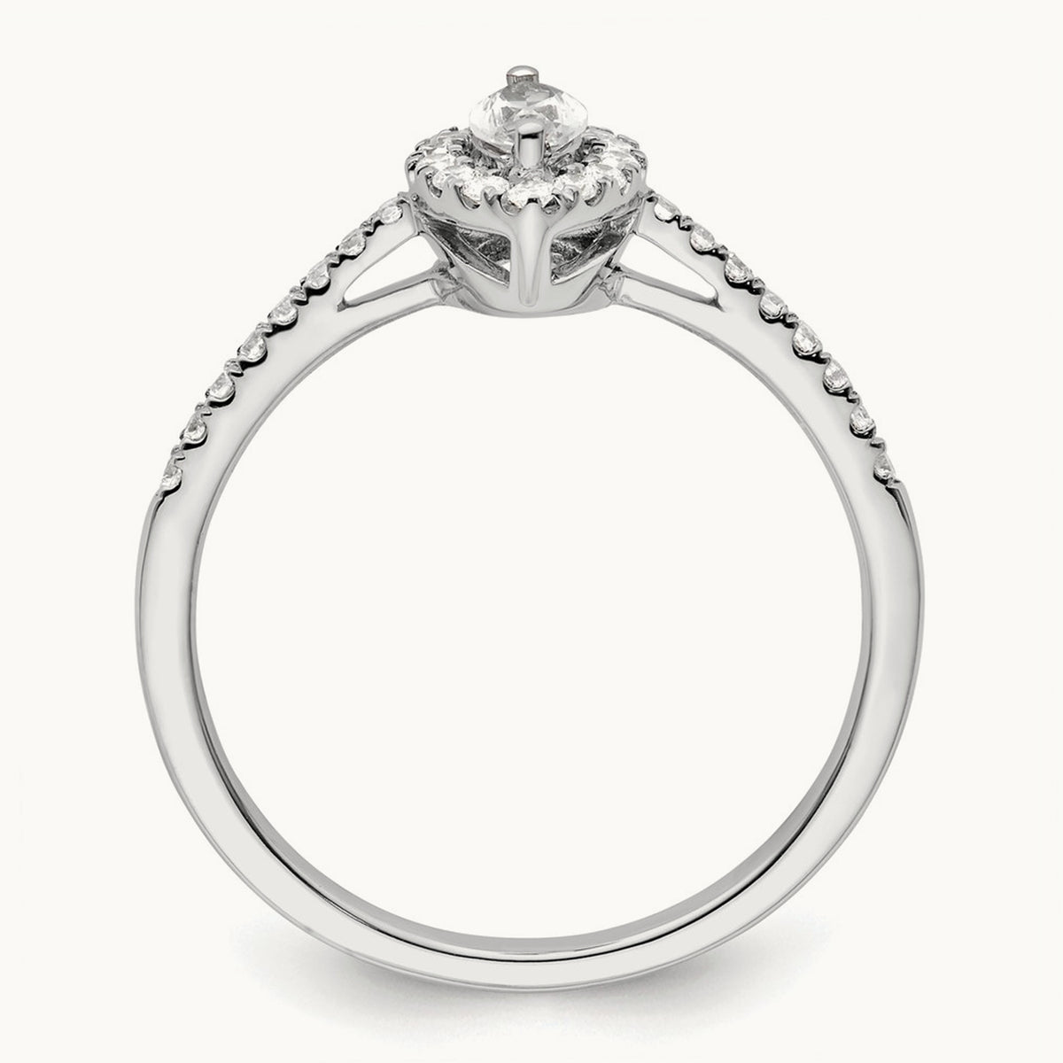 White Sapphire April Birthstone Ring, 0.20 ct tw Lab-Grown Diamond