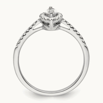 White Sapphire April Birthstone Ring, 0.20 ct tw Lab-Grown Diamond