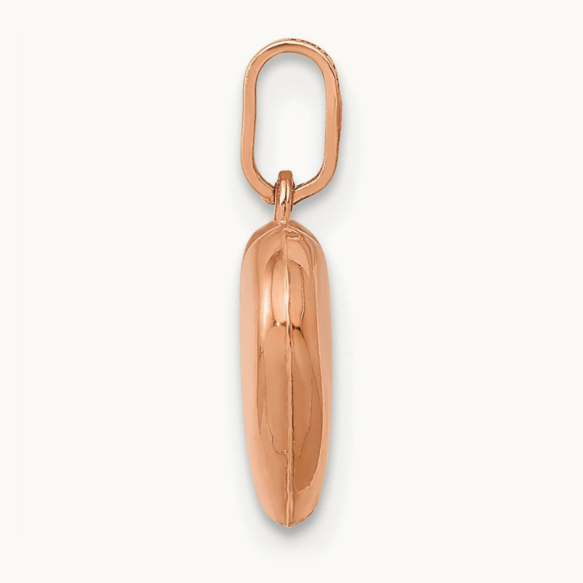 Polished 3-D Heart Pendant — 14K Rose Gold