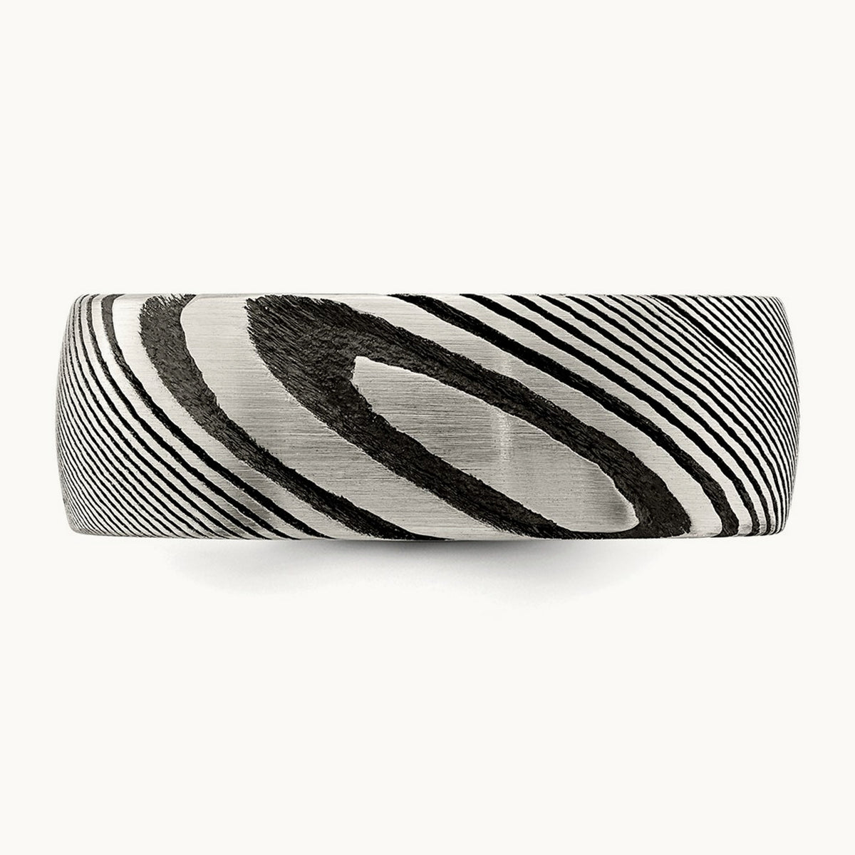 Damascus Steel Polished Band, 8mm