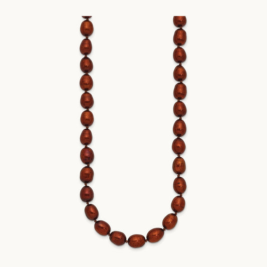 7- Brown Rice Freshwater Cultured Pearl Necklace, 14K