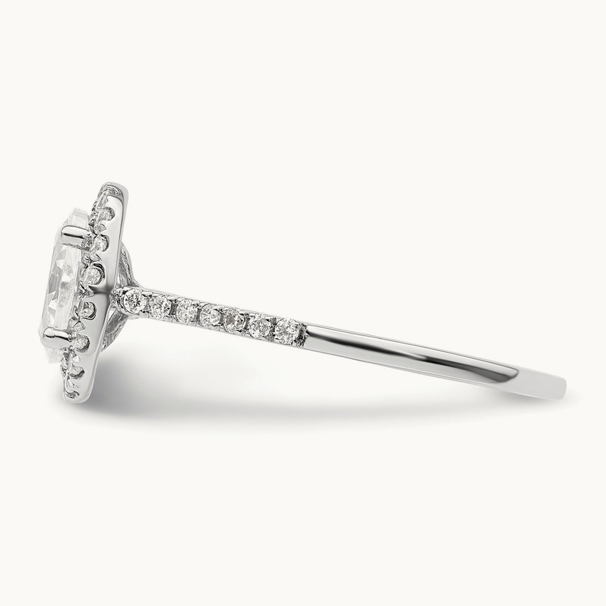 Oval Halo Semi-Mount Engagement Ring — 2/7 ct, 7